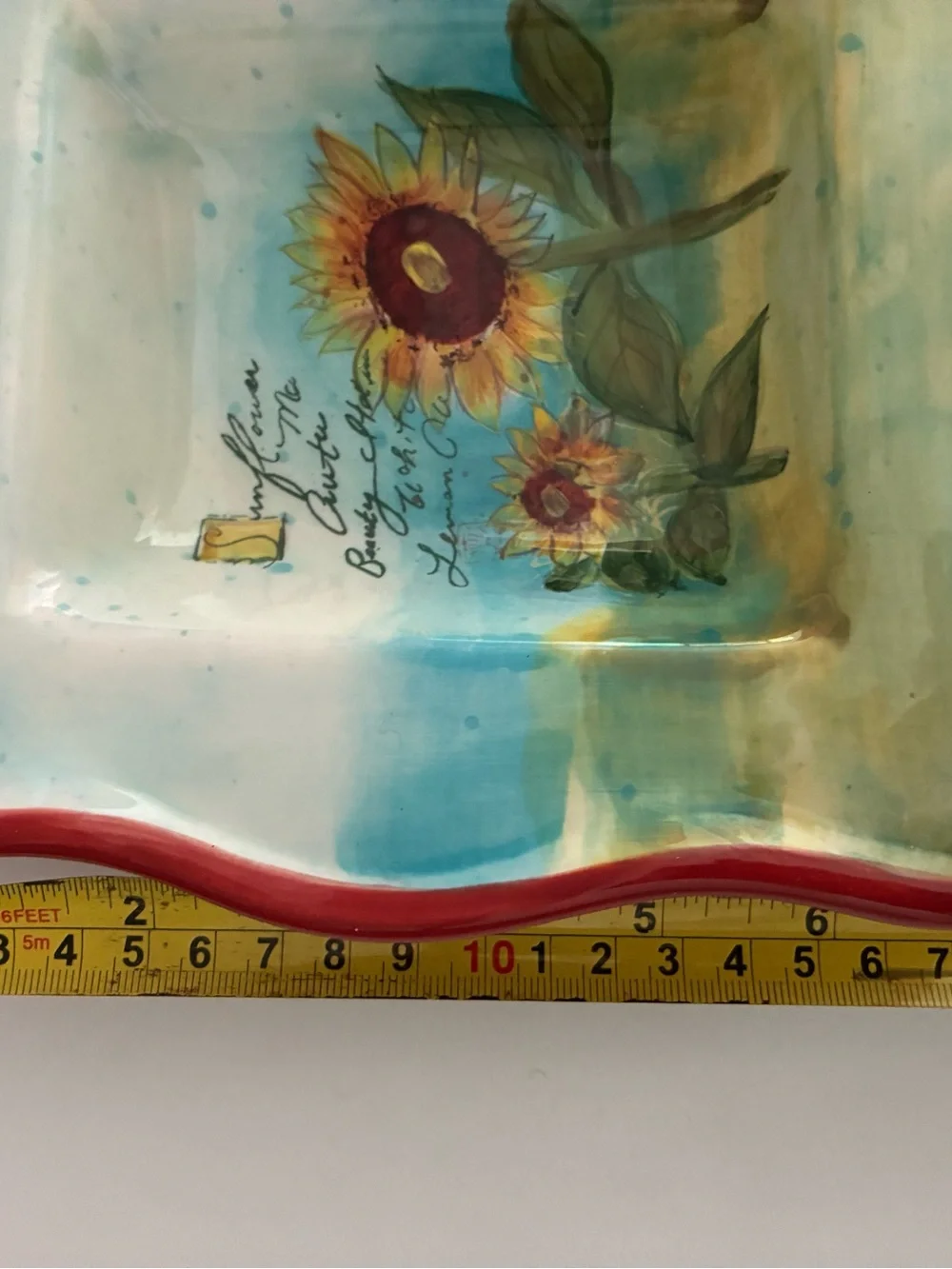 Susan Winget Certified International Sunflower Ceramic Divided Serving Tray